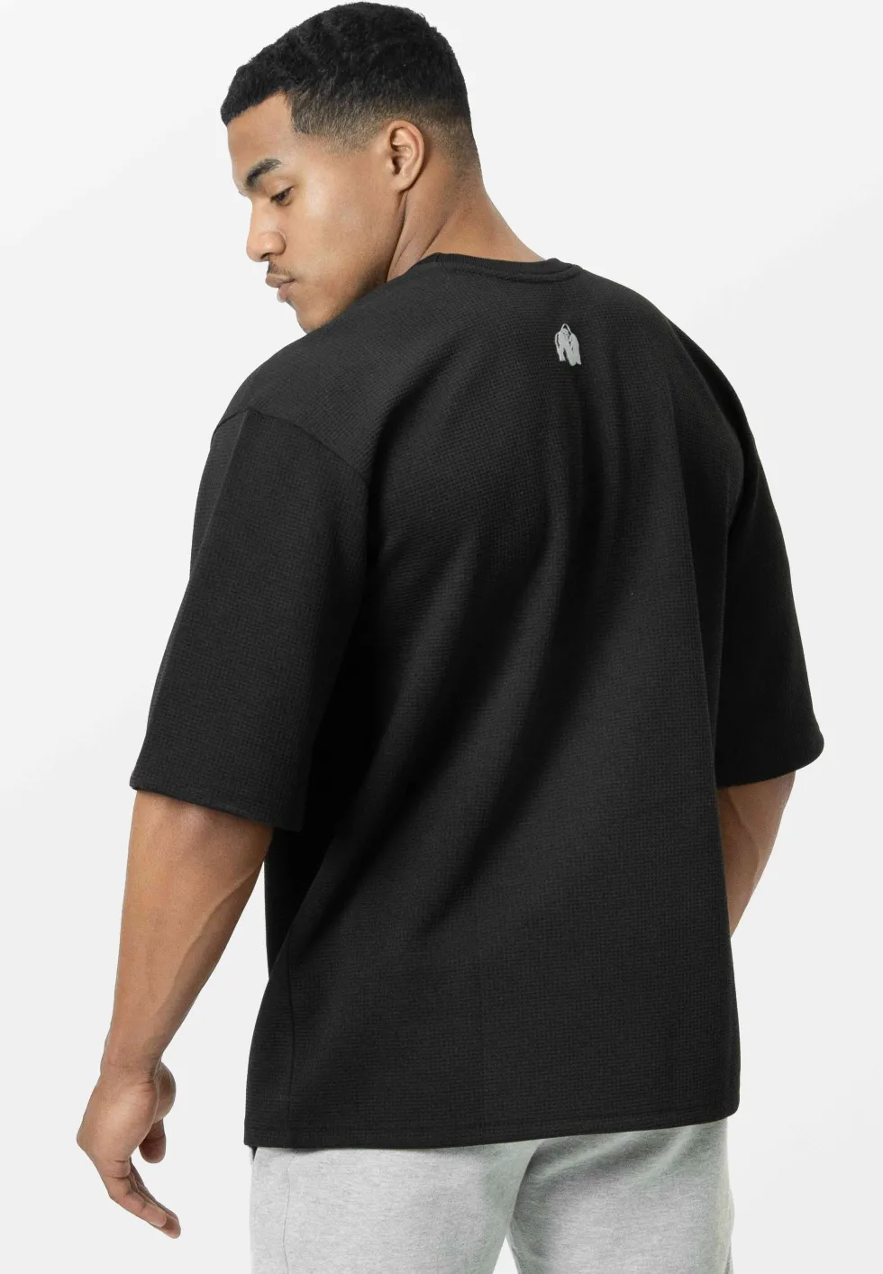 Gorilla Wear Idaho Oversized Waffle T-shirt - Zwart