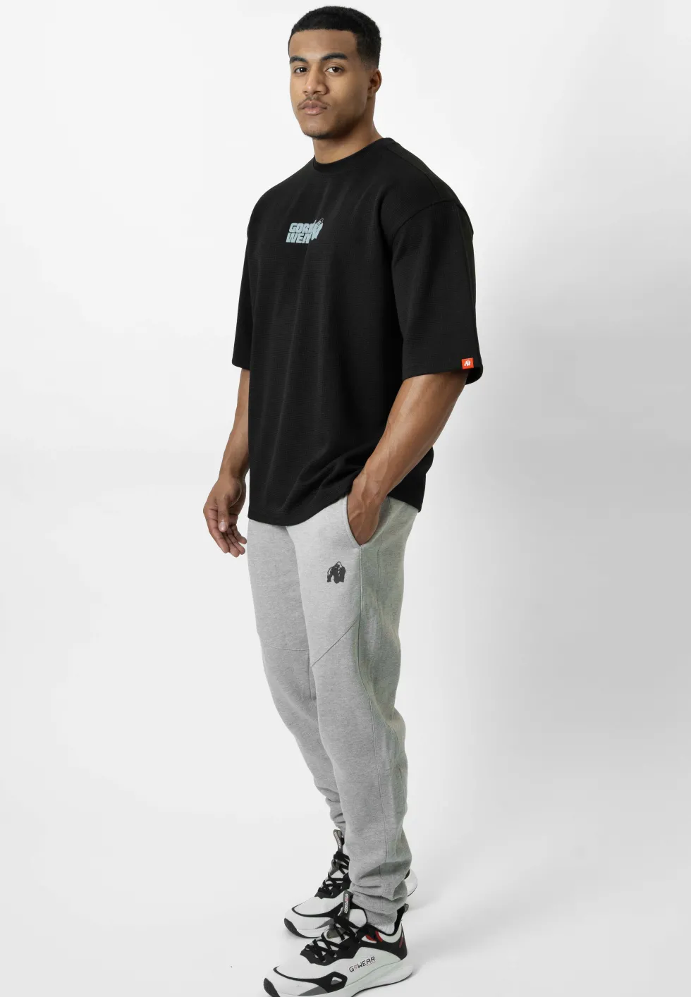 Gorilla Wear Idaho Oversized Waffle T-shirt - Zwart