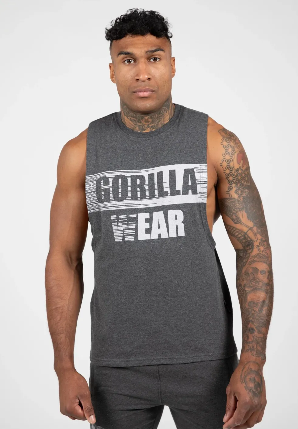 Gorilla Wear Lopez Drop Armhole Tank Top - Donkergrijs