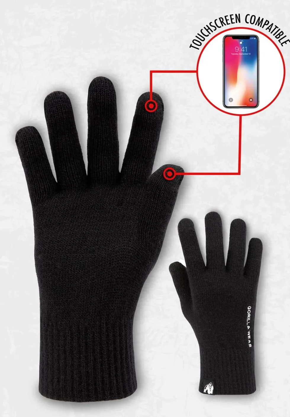 Gorilla Wear Waco Gebreide Handschoenen Zwart