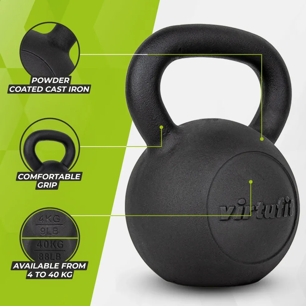 VirtuFit Kettlebell Pro - Kettle Bell - Gietijzer - 12 kg