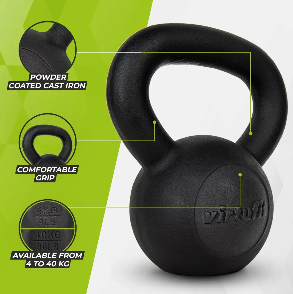 VirtuFit Kettlebell Pro - Kettle Bell - Gietijzer - 4 kg