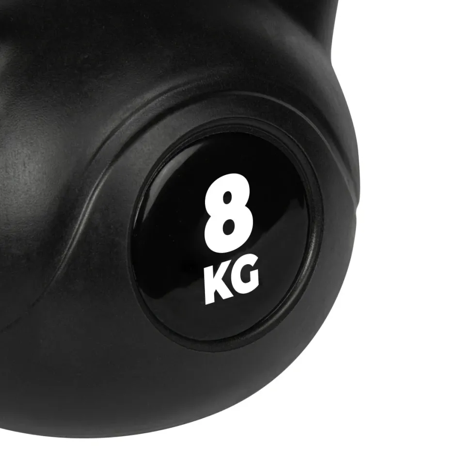 VirtuFit PVC Kettlebell - 8 kg - Zwart