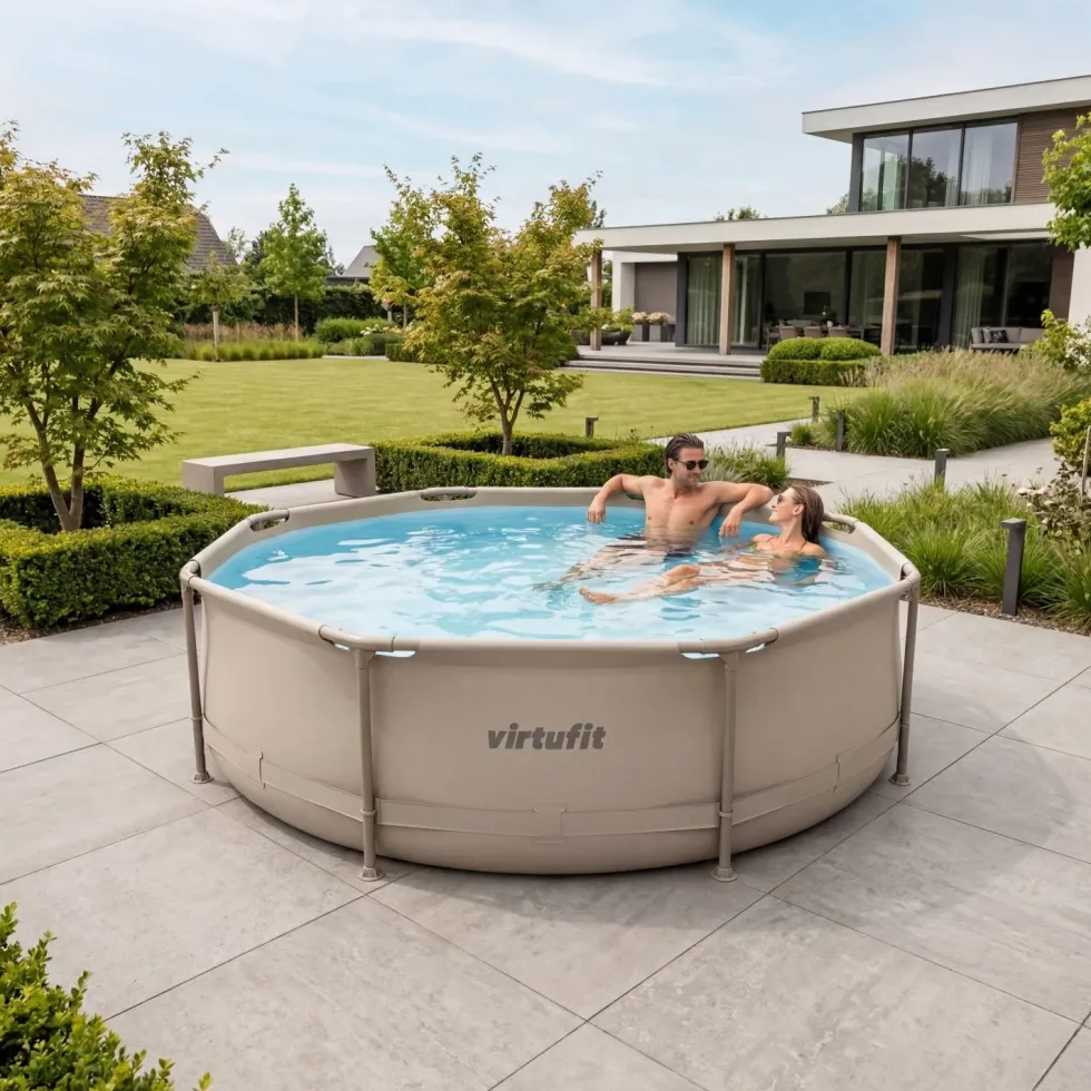 VirtuFit Rond Zwembad - Ø305 x 76 cm - Beige - Inclusief Filterpomp
