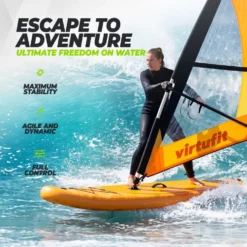 Virtufit Supboard Surfer 305 - Zwart - Inclusief Windzeil en accessoires