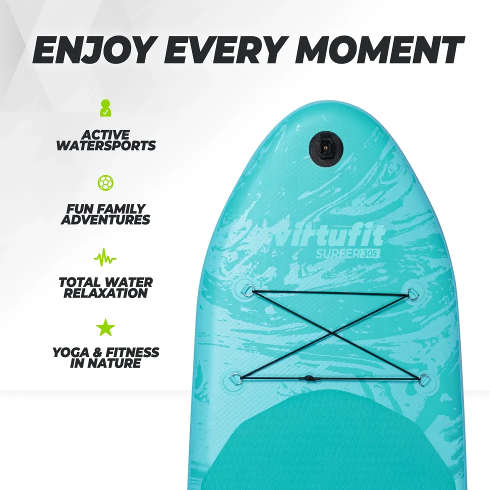 Virtufit Supboard Surfer 305 - Zwart - Inclusief Windzeil en accessoires