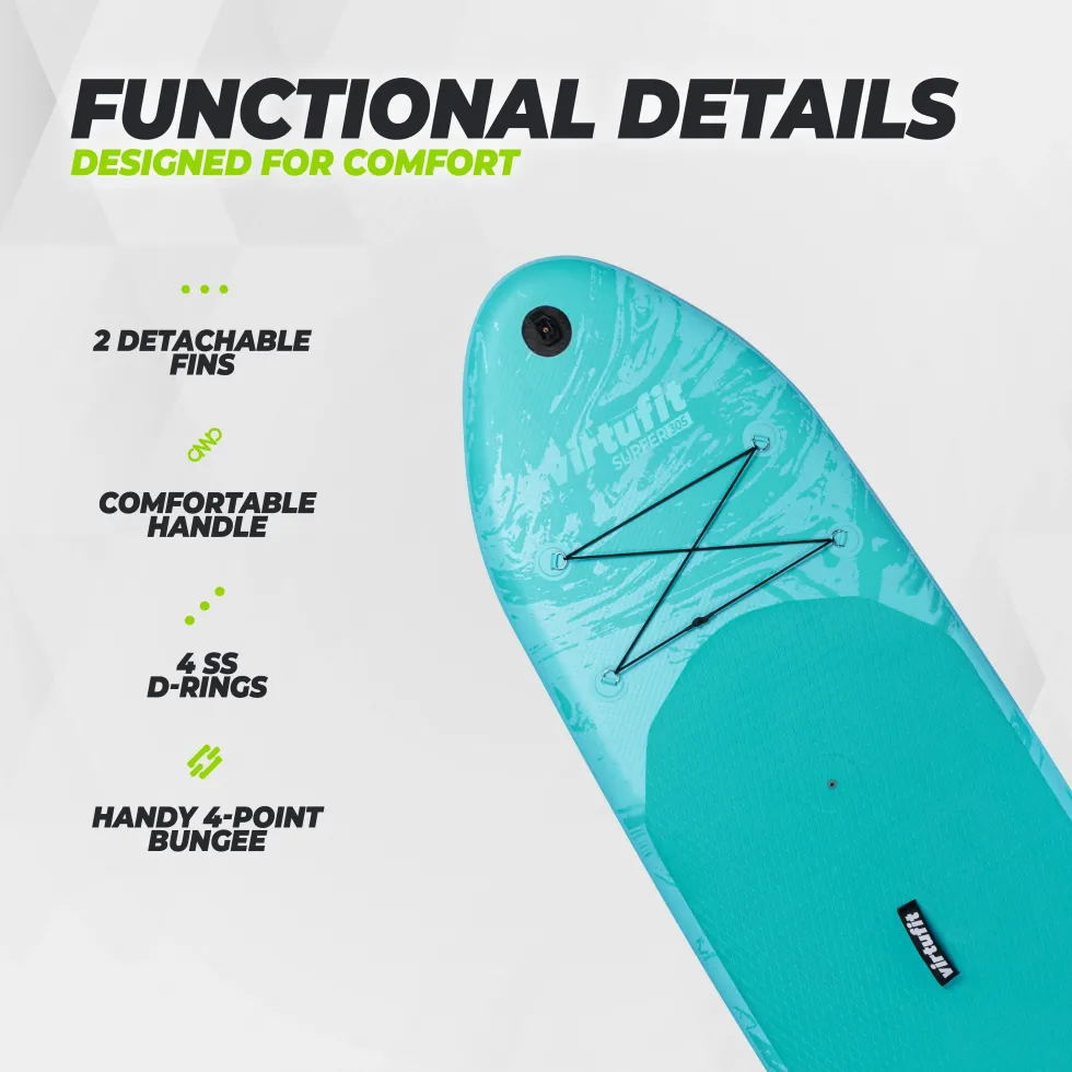 Virtufit Supboard Surfer 305 - Zwart - Inclusief Windzeil en accessoires