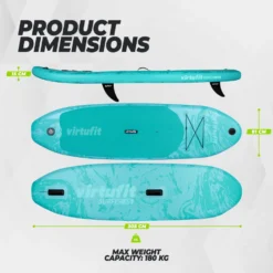 Virtufit Supboard Surfer 305 - Zwart - Inclusief Windzeil en accessoires